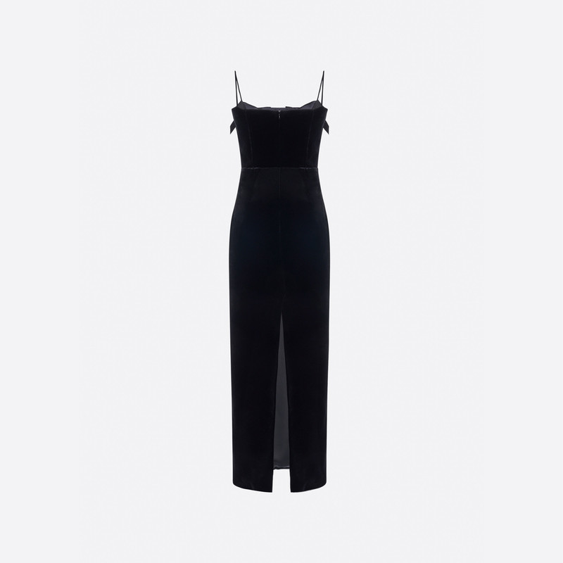 VELVET DRESS WITH BOWS 2