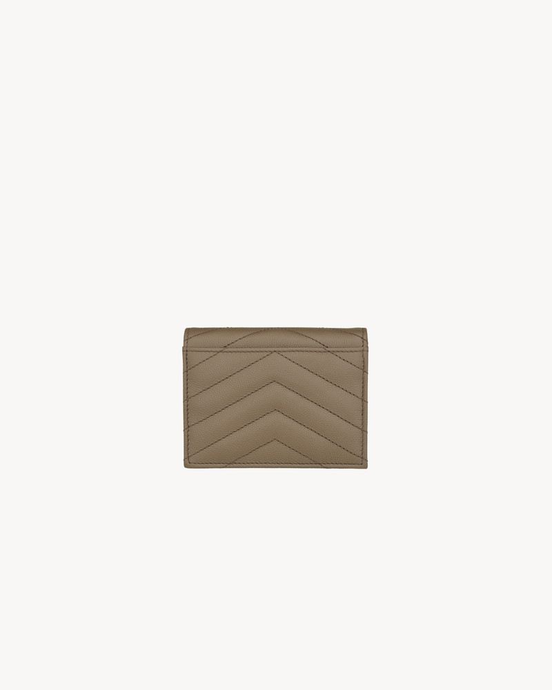 SAINT LAURENT CASSANDRE FLAP CARD CASE IN GRAIN DE POUDRE LEATHER outlook