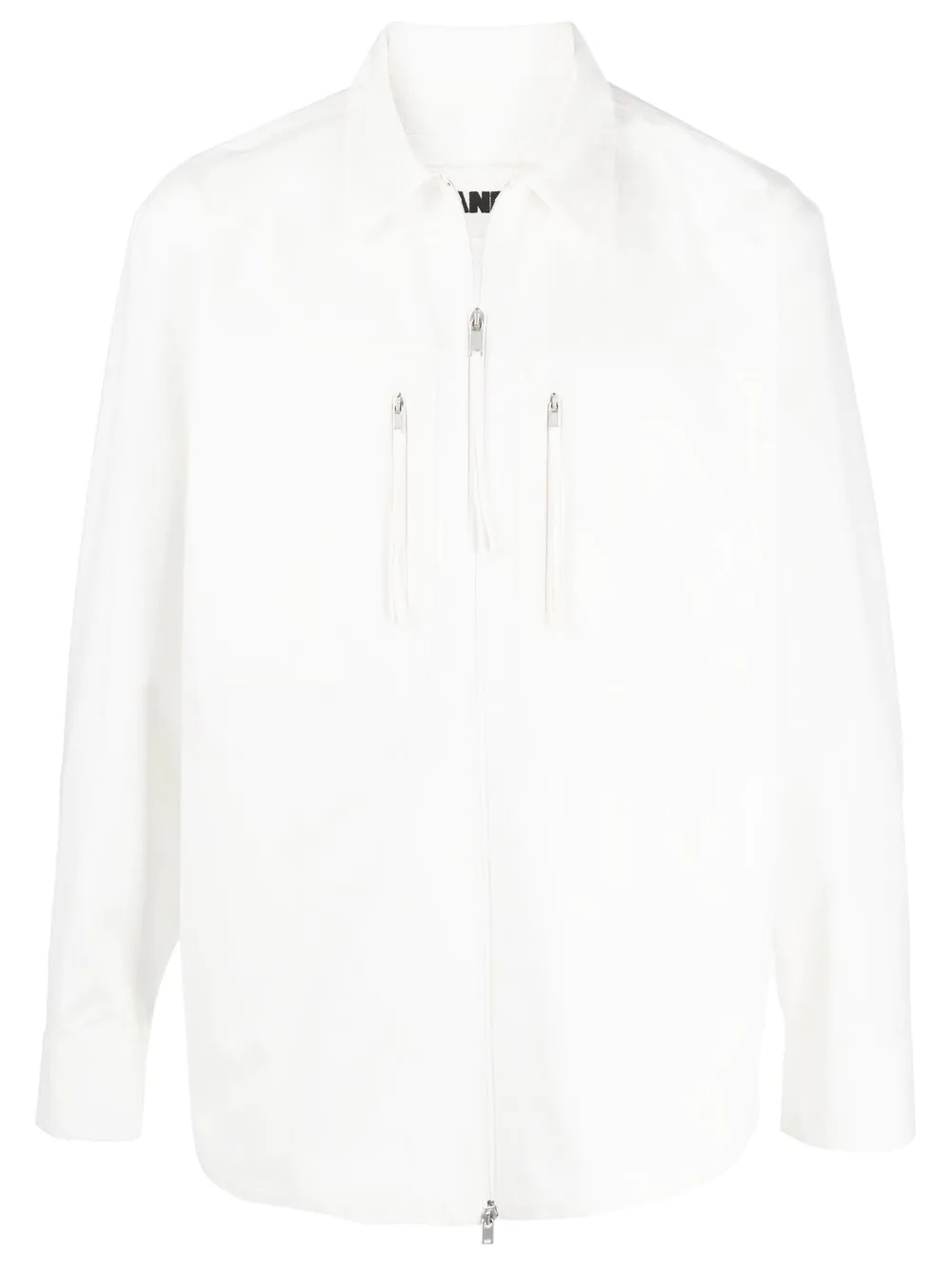 zip-up cotton shirt jacket - 1