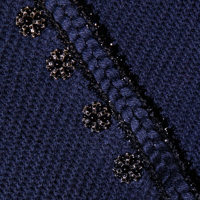 Navy Knit Crop Cardigan 6