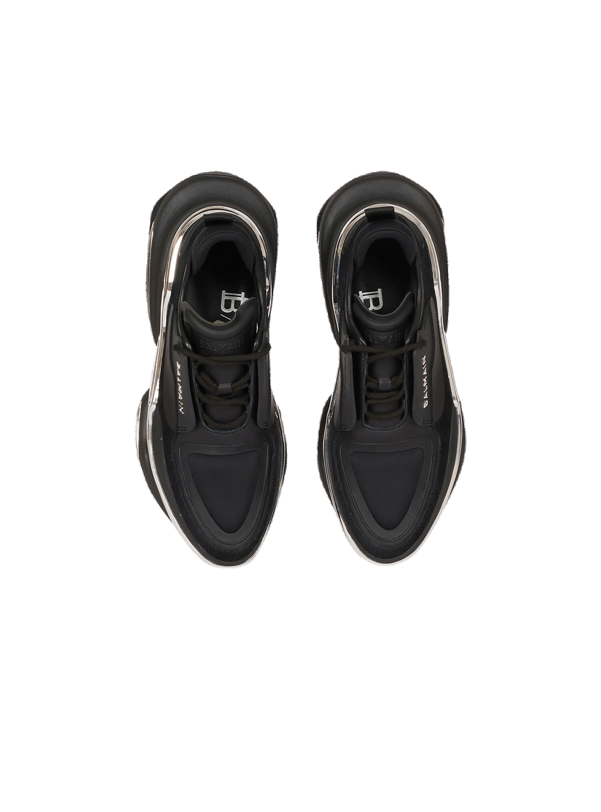 Leather, metal and suede B-Bold low-top sneakers - 3