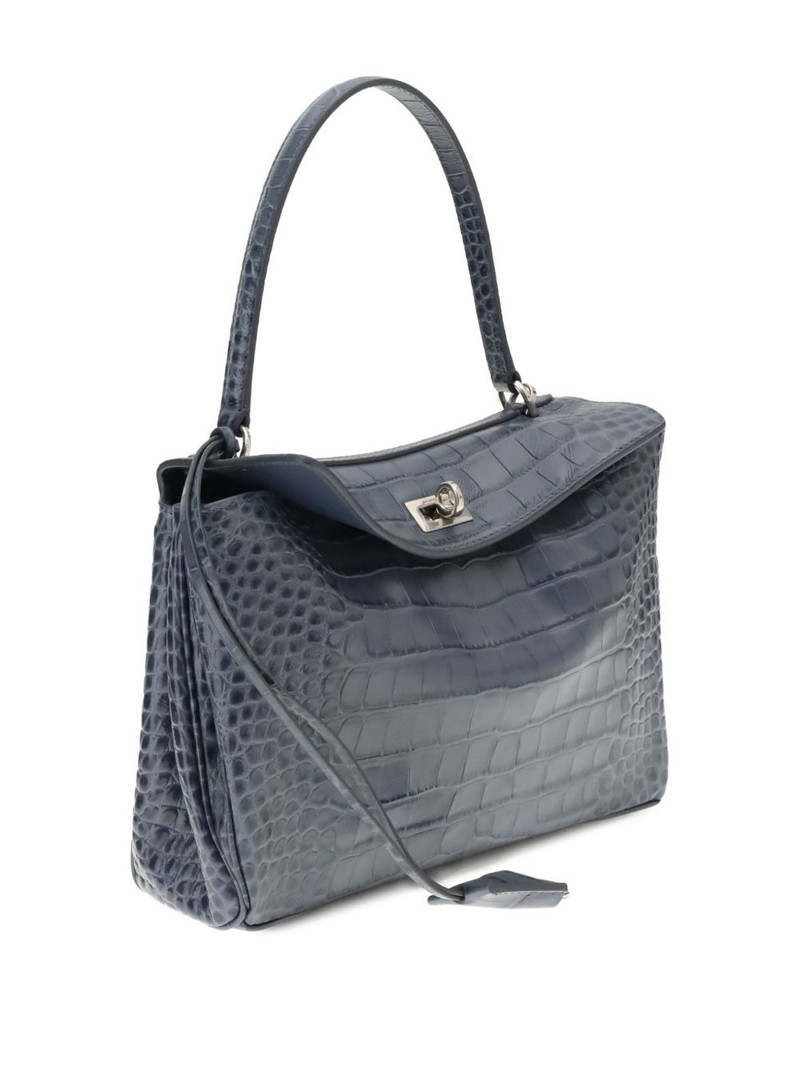 BALENCIAGA Rodeo small crocodile-effect tote bag outlook