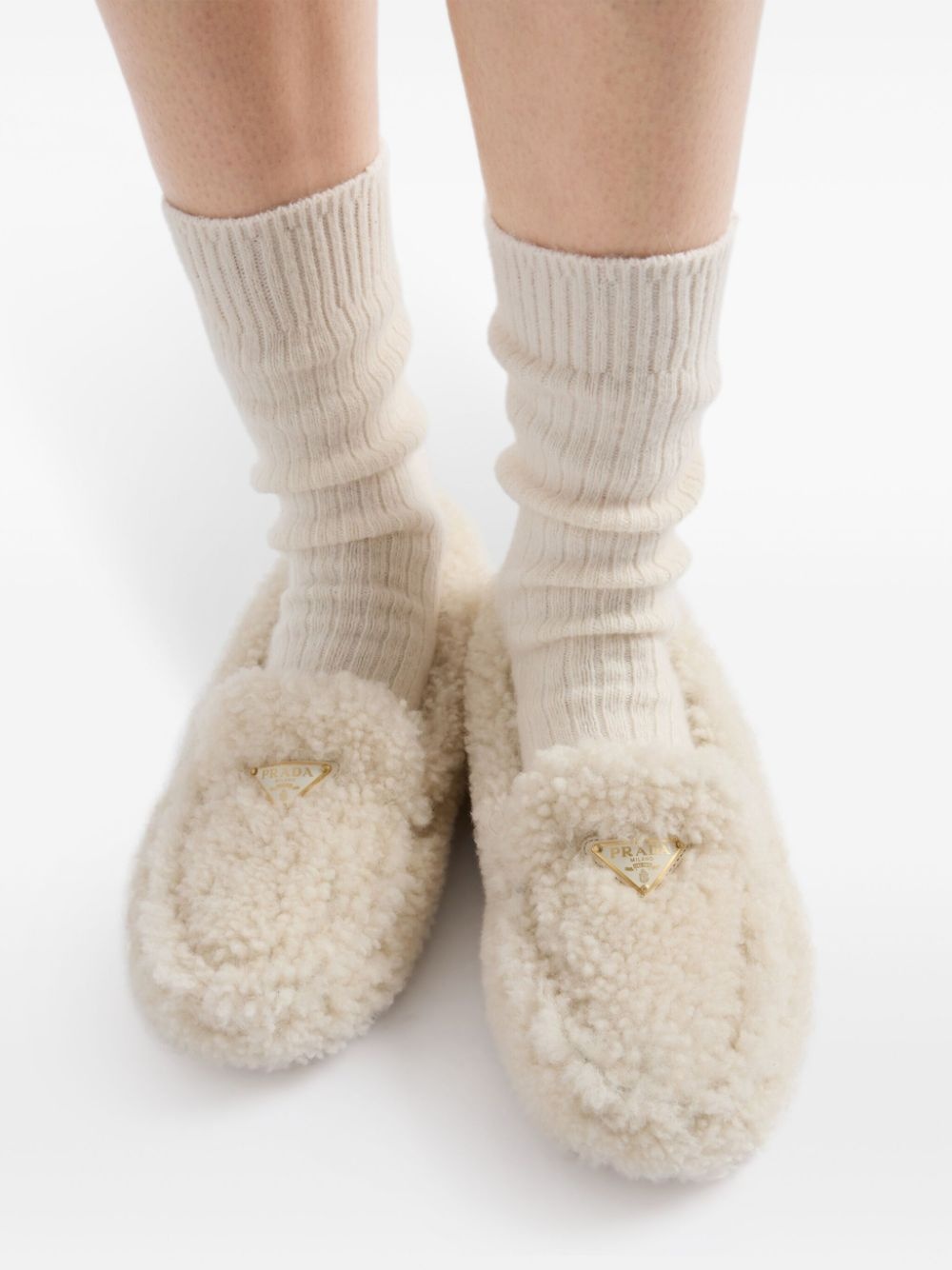 shearling driving shoes - 6
