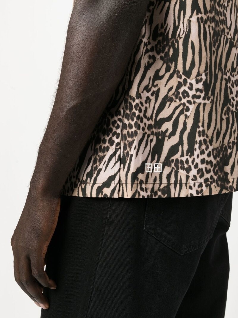 animal-print short-sleeve shirt - 5