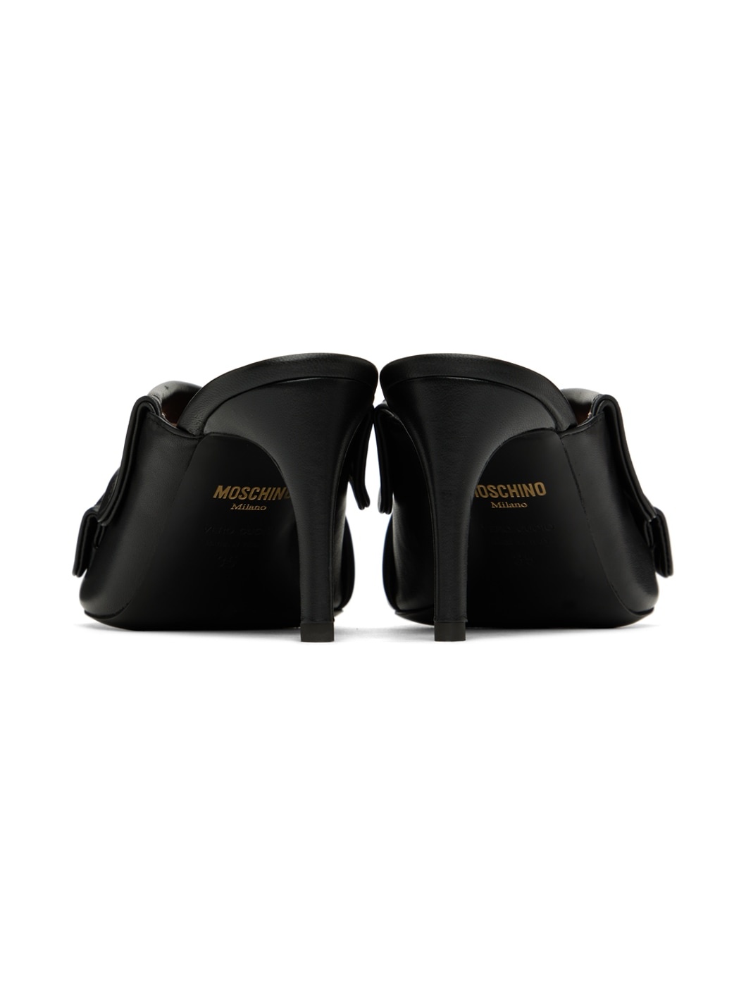 Black Biker Heeled Sandals - 2