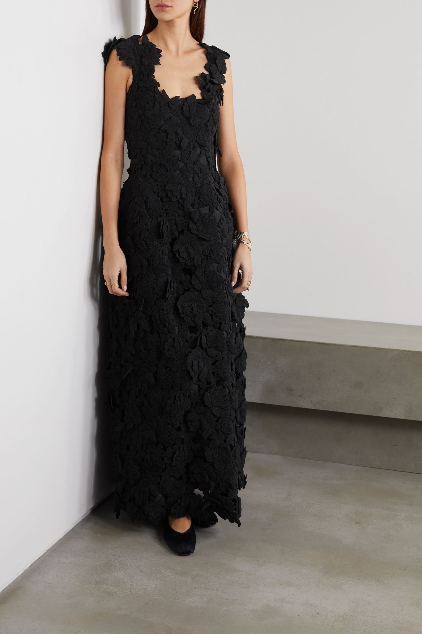 Luciano appliquéd woven gown - 2