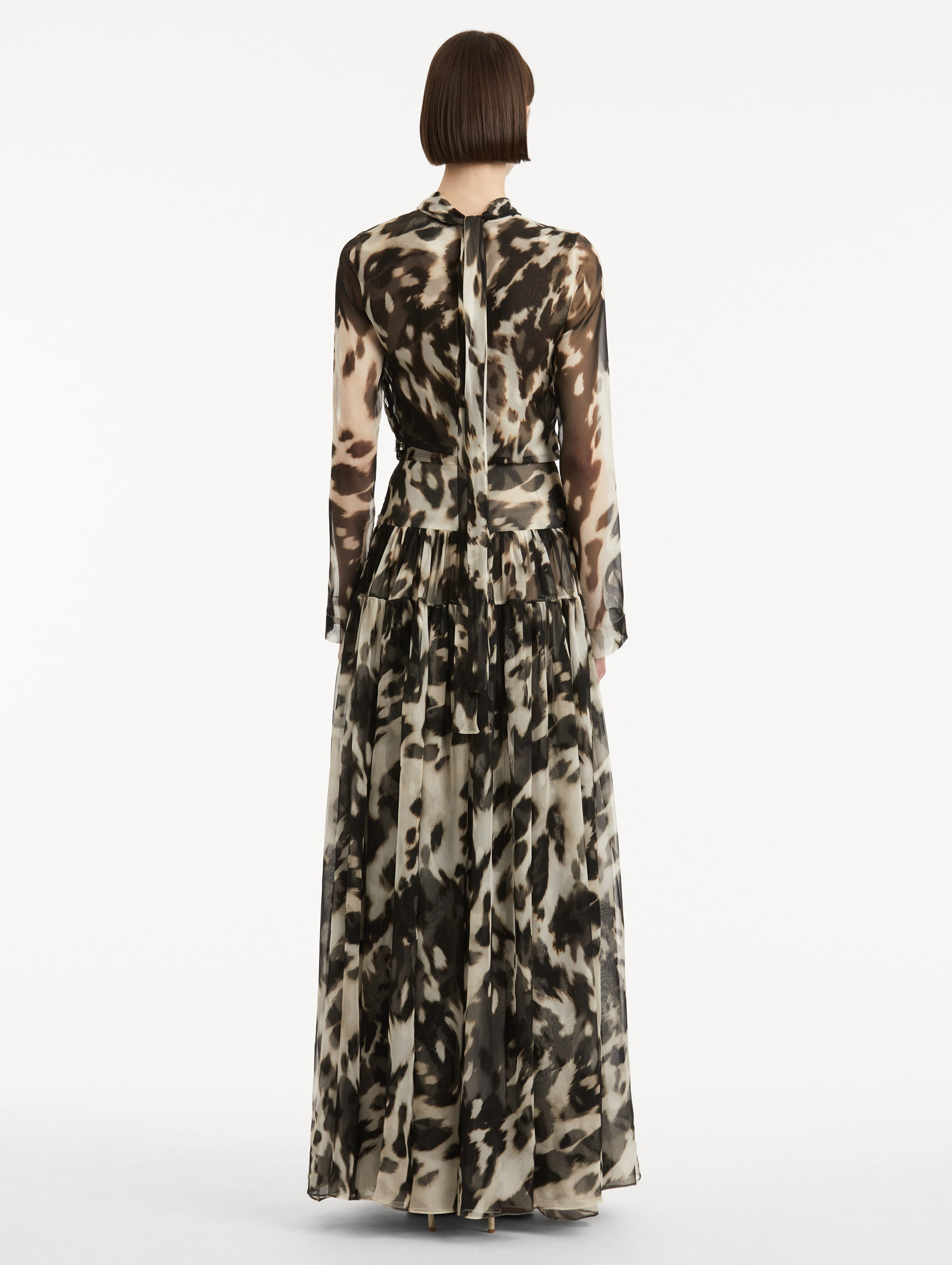 COWHIDE PRINTED SILK CHIFFON DRESS - 3