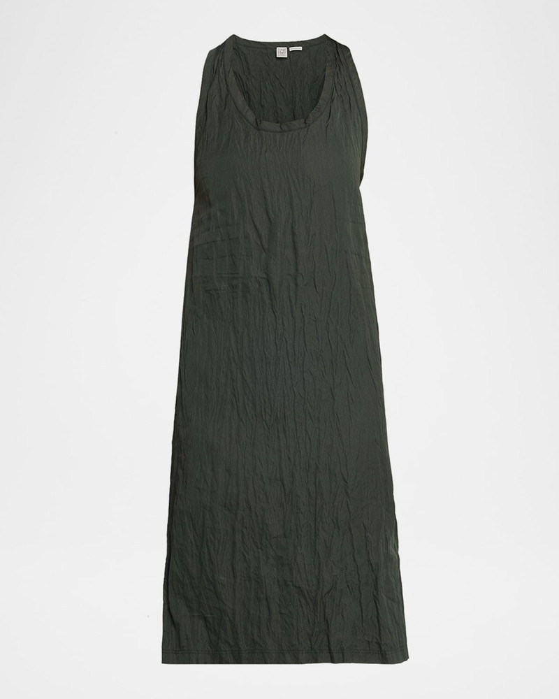 Crinkled Cotton Sleeveless Tank Dress 1