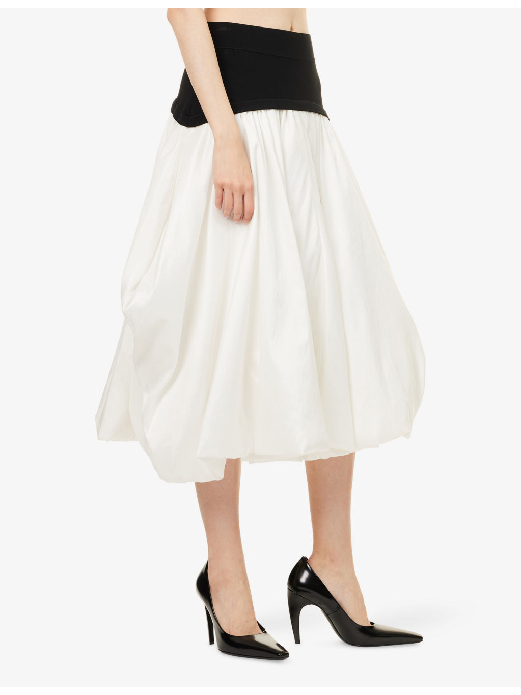 Corinn Puffball Stretch-Woven Midi Skirt - 3