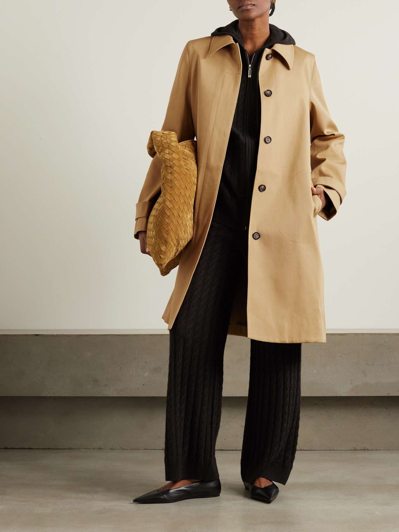 Totême A-line car coat caramel | REVERSIBLE