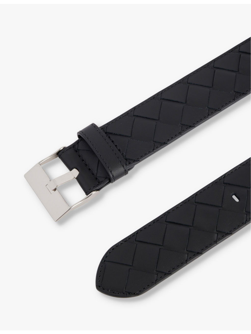 Double-weave branded leather belt - 2