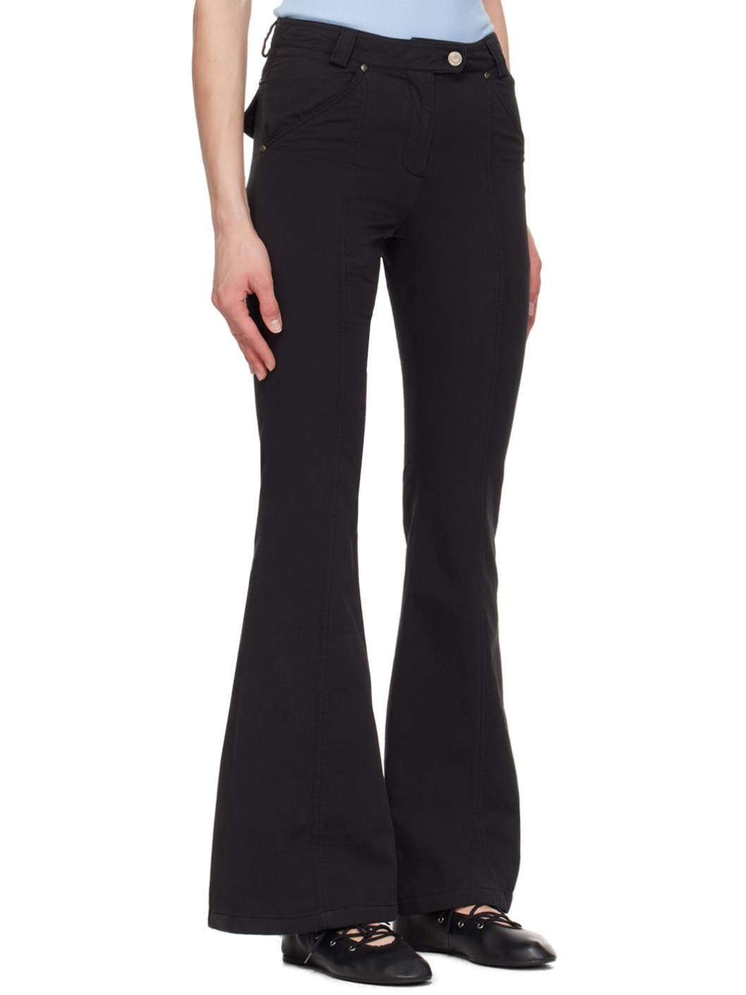 Black Bootcut Trousers - 2