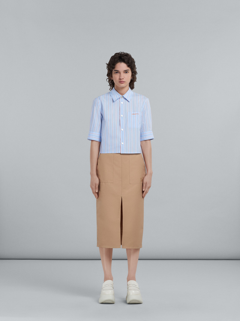 Marni BEIGE SKIRT IN TECHNICAL COTTON-LINEN outlook