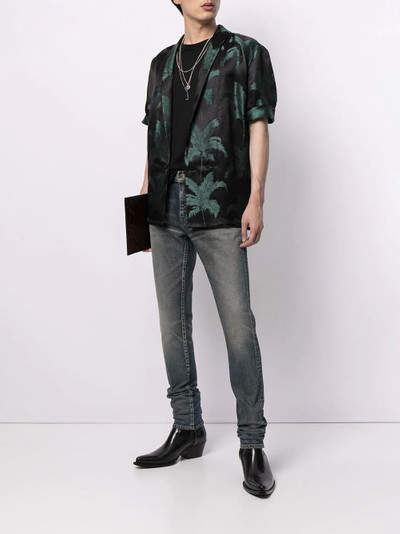 SAINT LAURENT shawl-lapel silk-jacquard shirt outlook