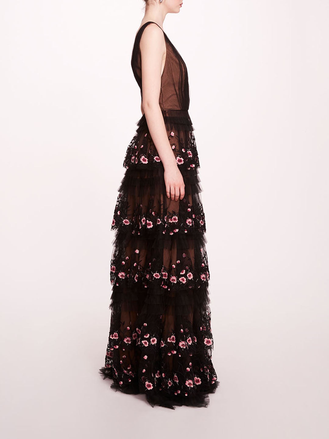 TIERED TERRARIUM V-NECK GOWN - 3