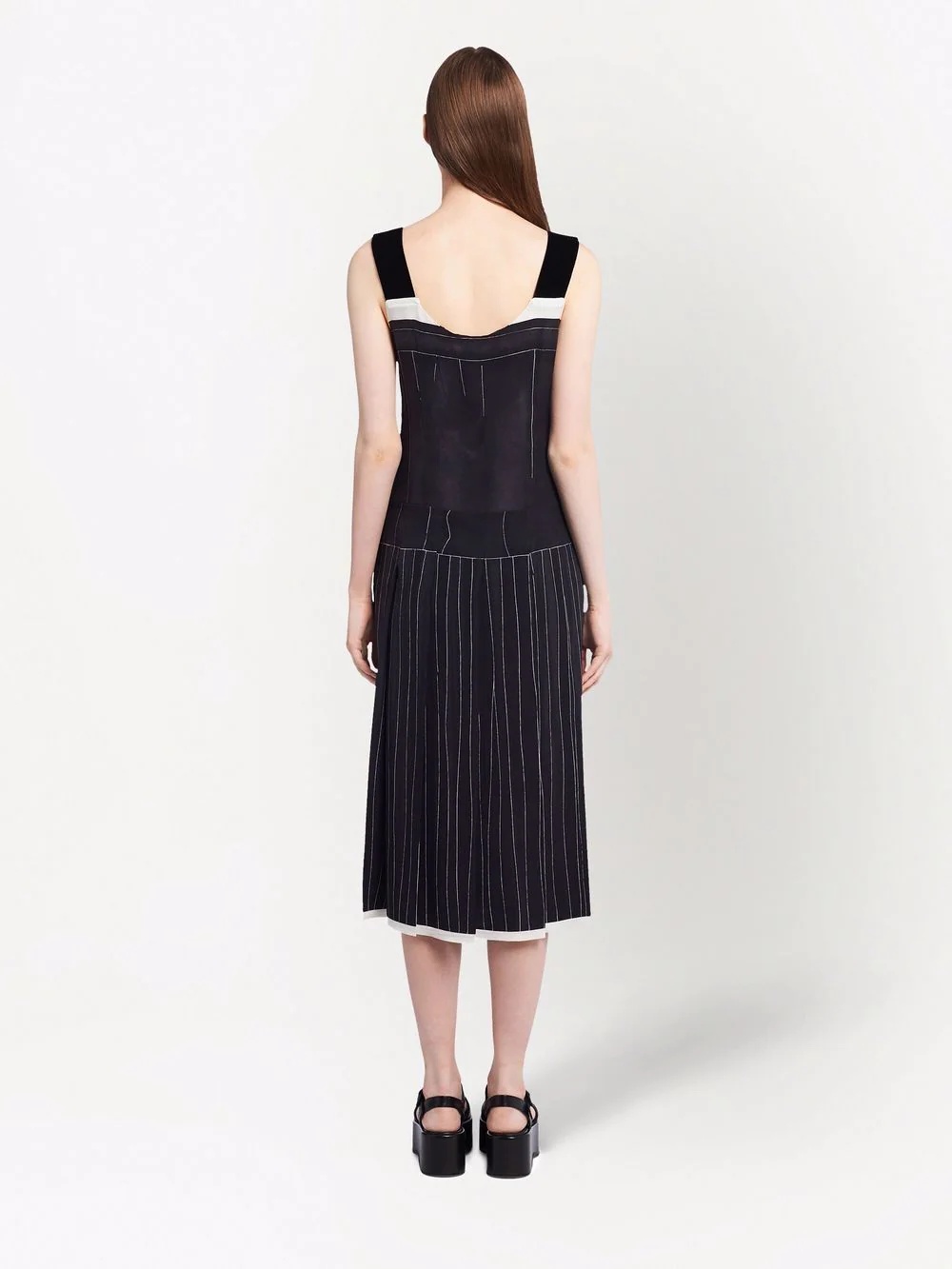 sleeveless silk midi dress - 4