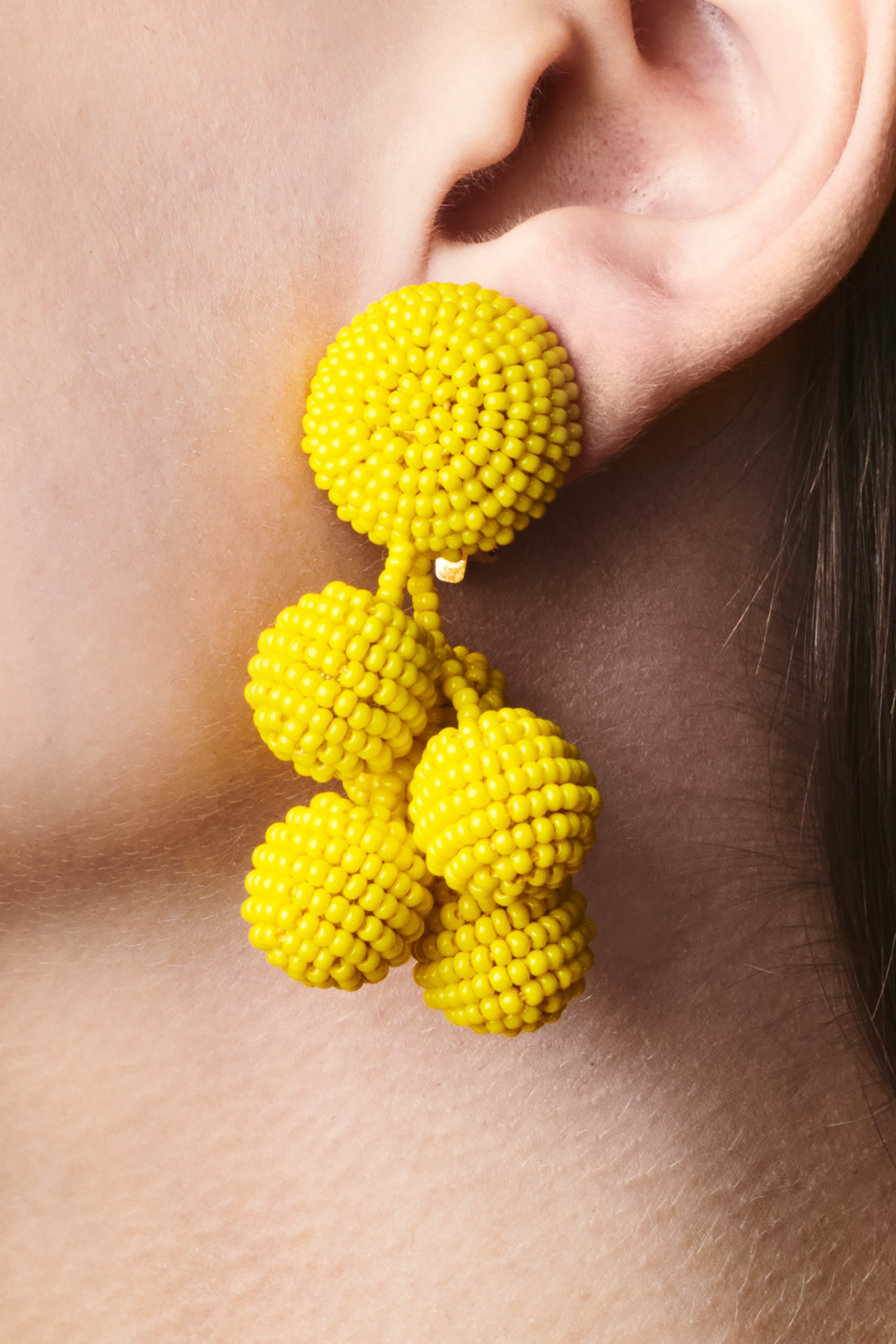 MINI COCONUTS EARRINGS - GOLDEN ROD - 2
