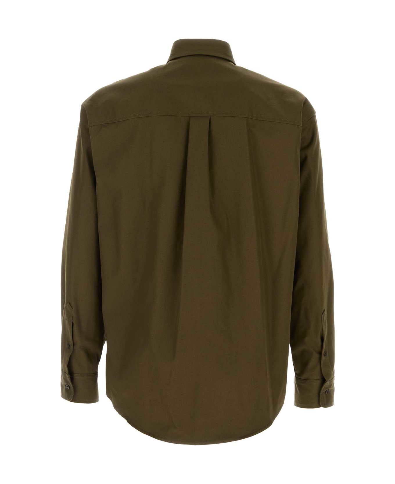 Army Green Cotton Shirt - 2