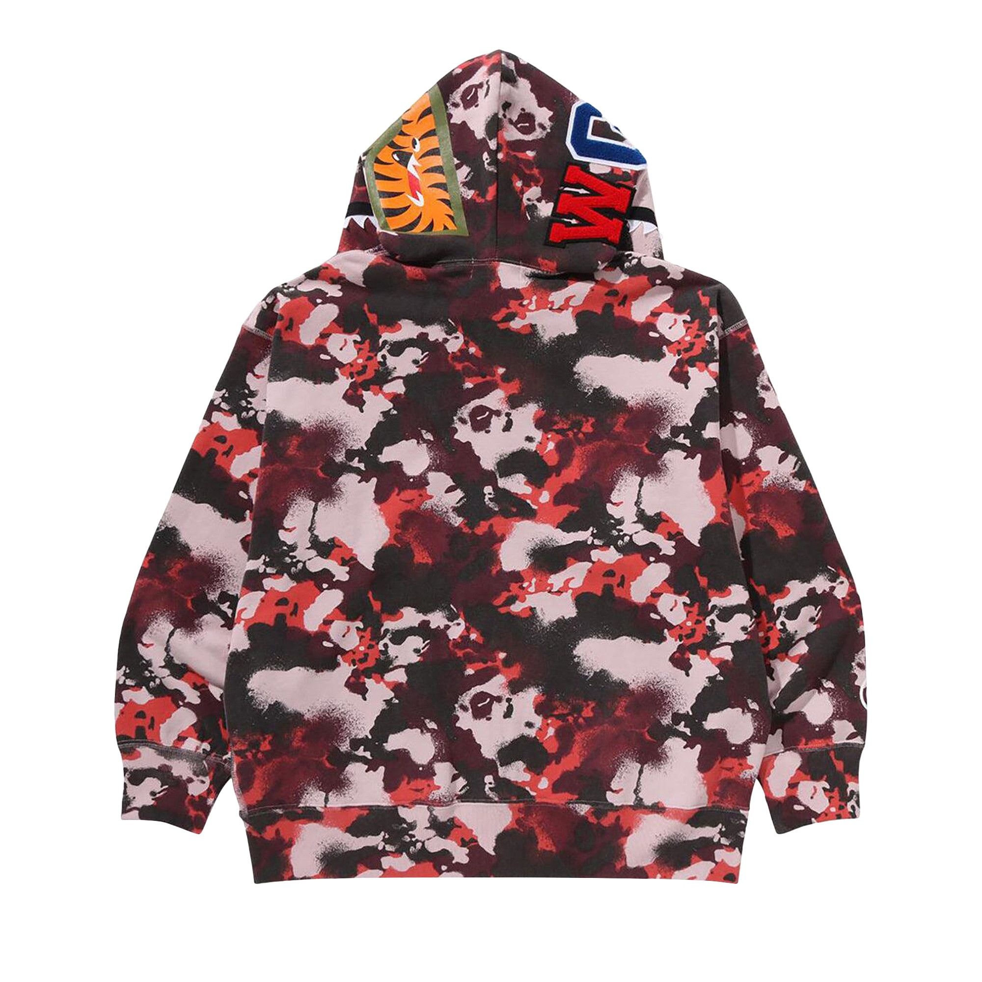 BAPE Map Camo Shark Relaxed Fit Full Zip Hoodie 'Red' - 2