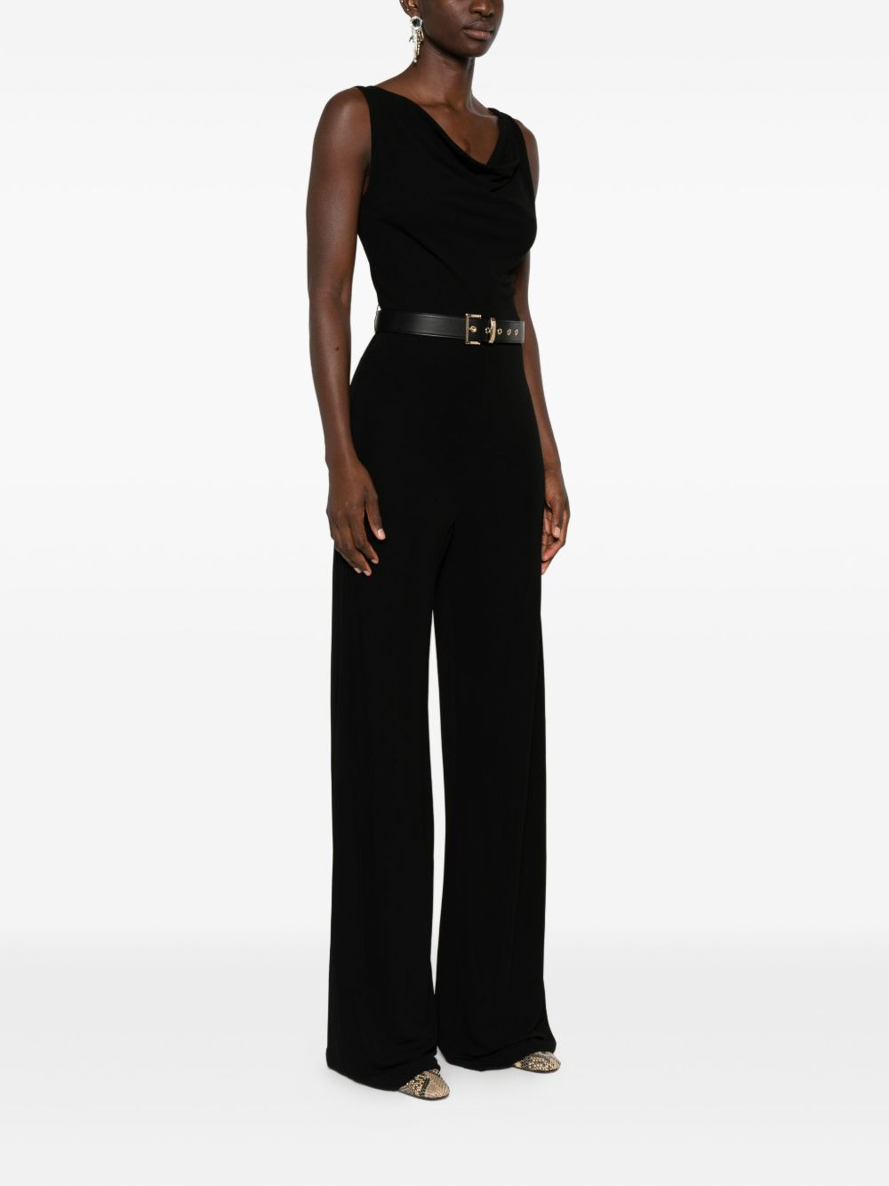 sleeveless belted jumpsuit - 3