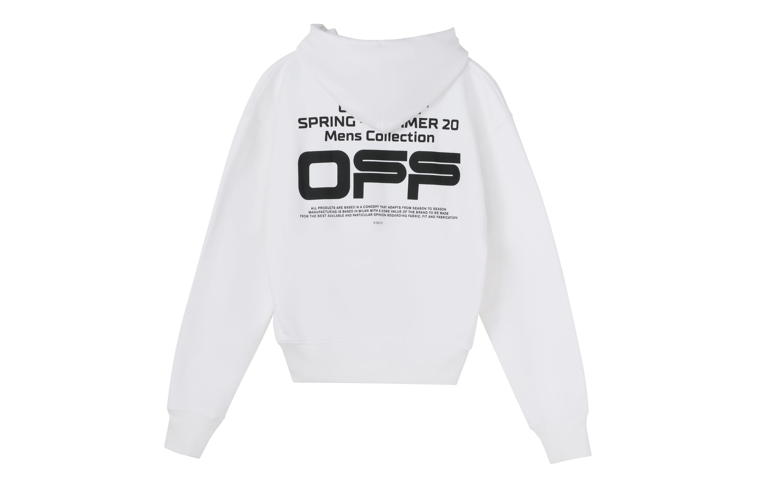 Men's Off-White White Wavy Logo Slogan Printing OMBB037R20E300040110 - 2