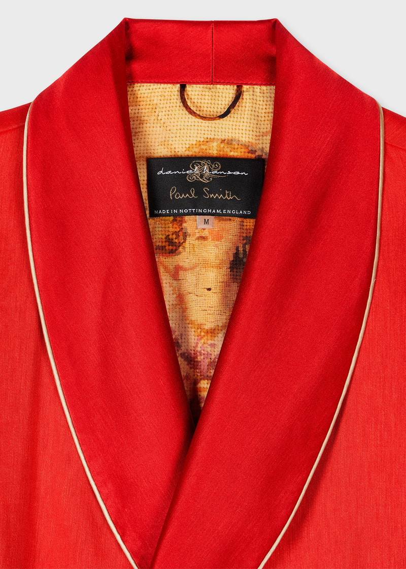 Paul Smith Daniel Hanson For Paul Smith - Red Linen And Silk Dressing Gown outlook