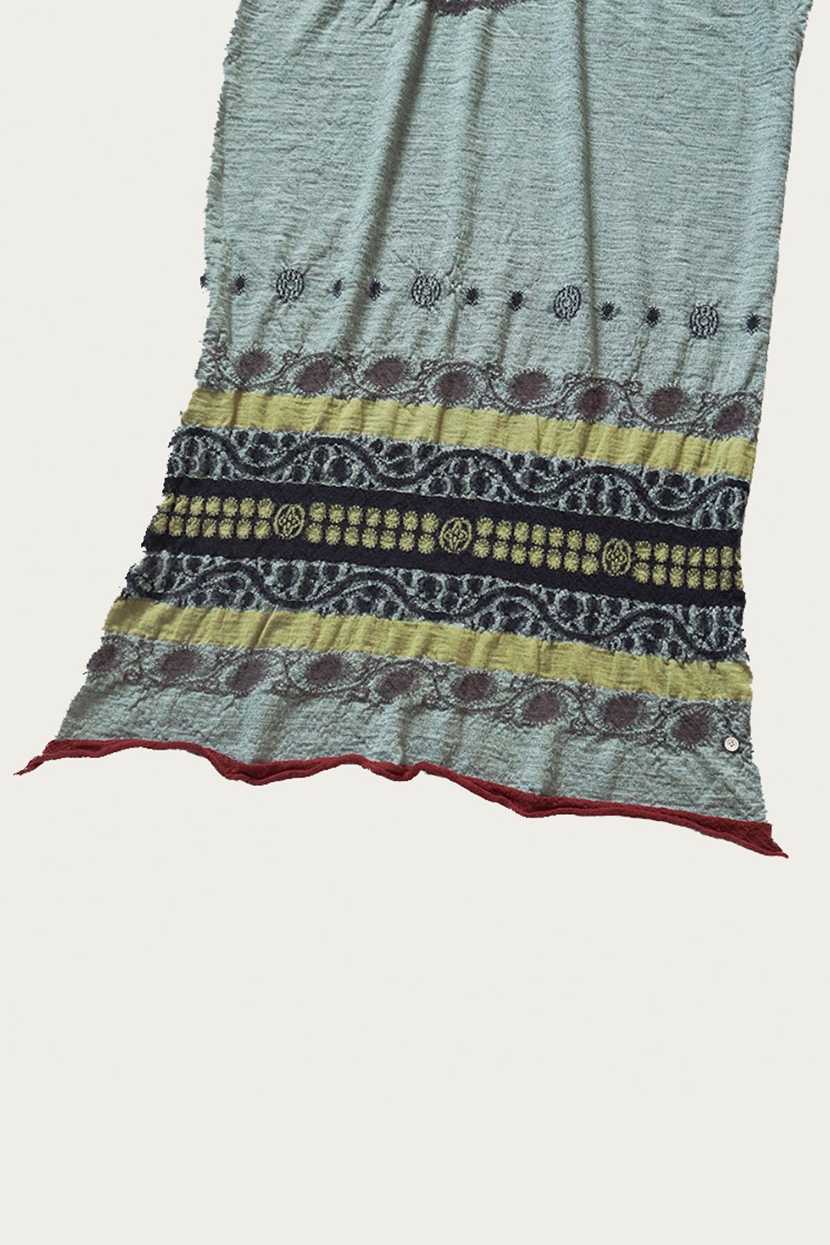 Fulling Wool Scarf COPTIC SKULL - Green - 3