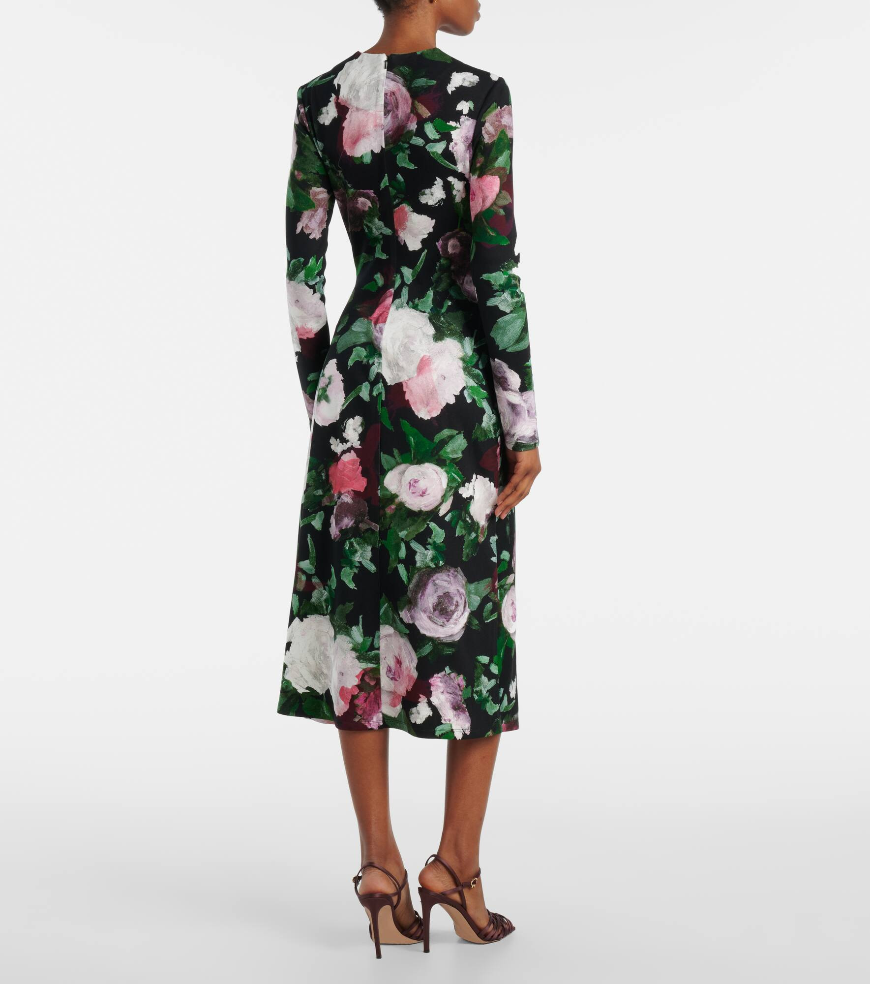 Draped floral midi dress - 3