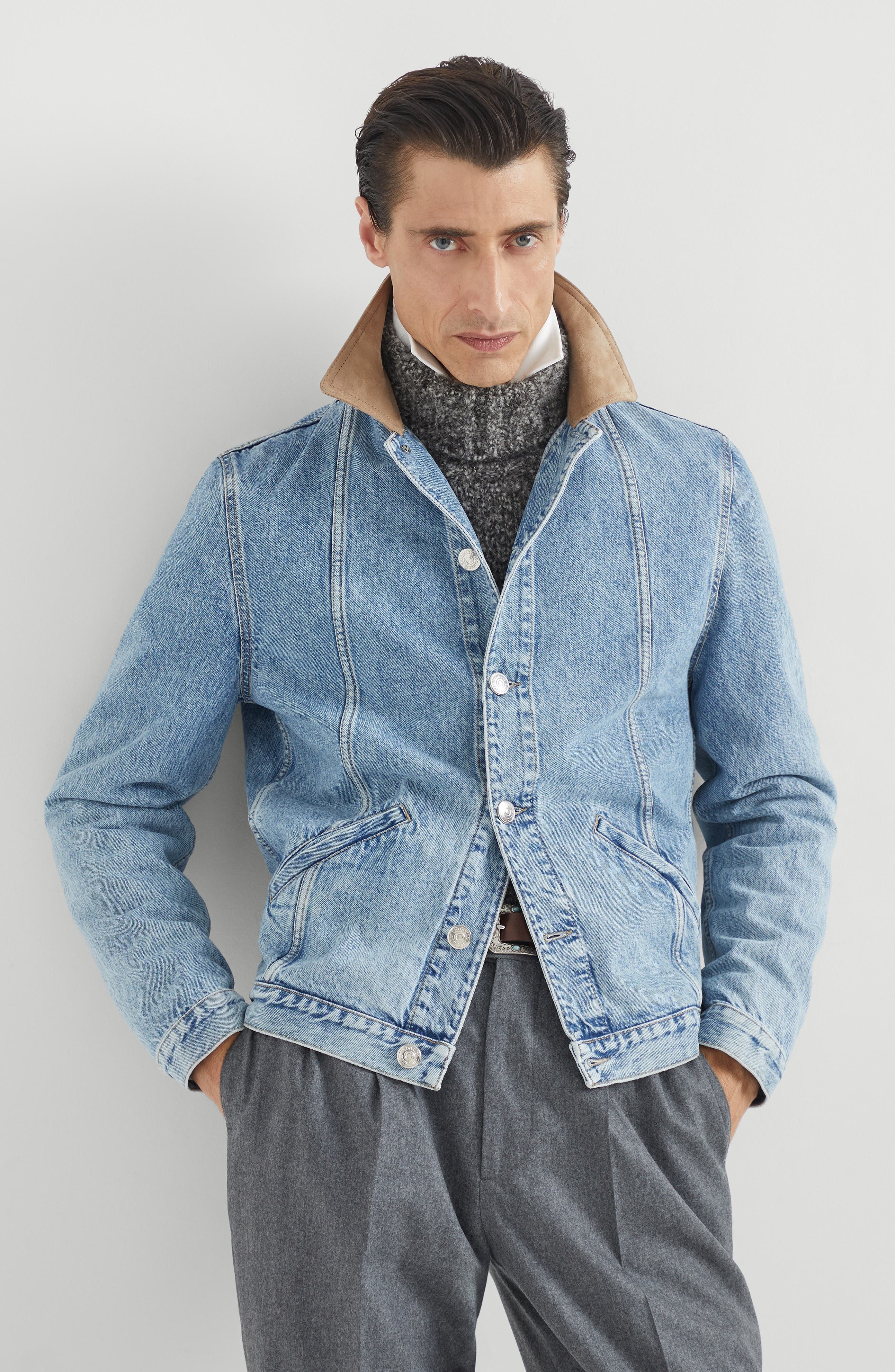 Brunello Cucinelli Denim jacket in Light Blue Denim at Nordstrom - 2
