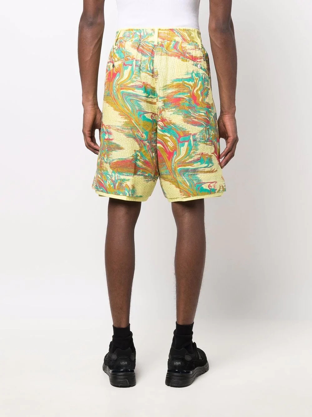 marbled-print bermuda shorts - 4