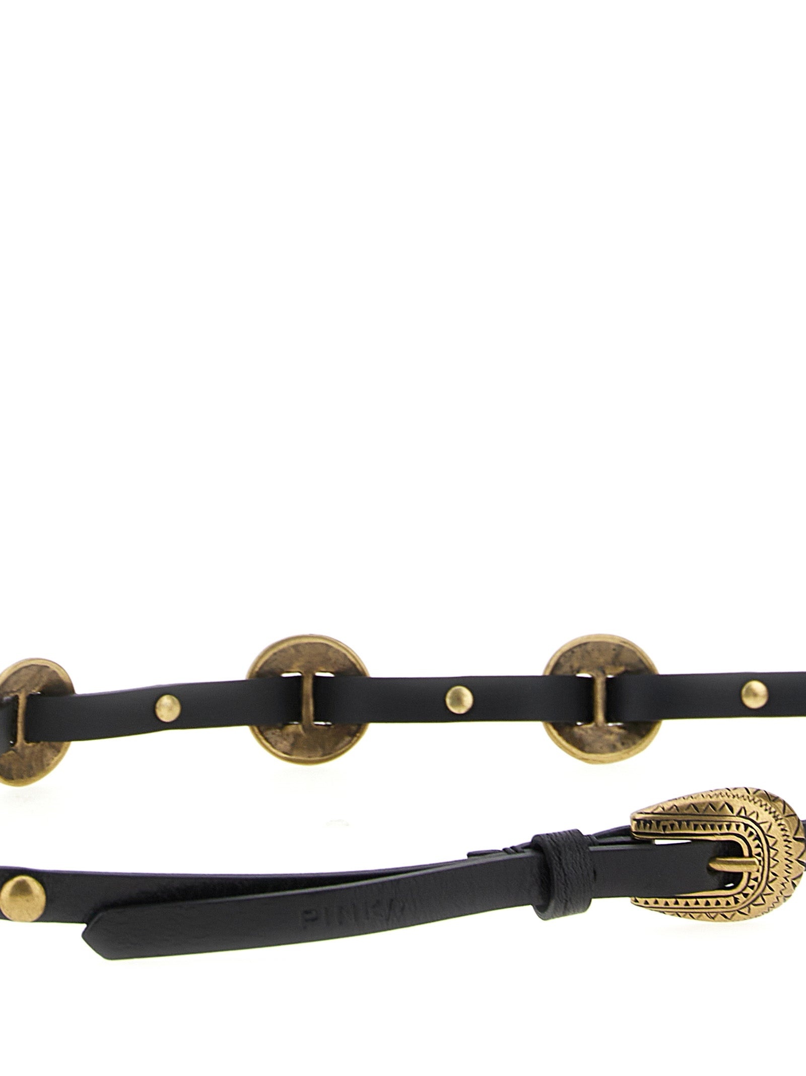 Engraved Plaque Belt Belts Black - 3