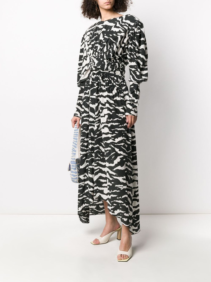Isabel Marant Filao zebra-print twisted-waist dress outlook