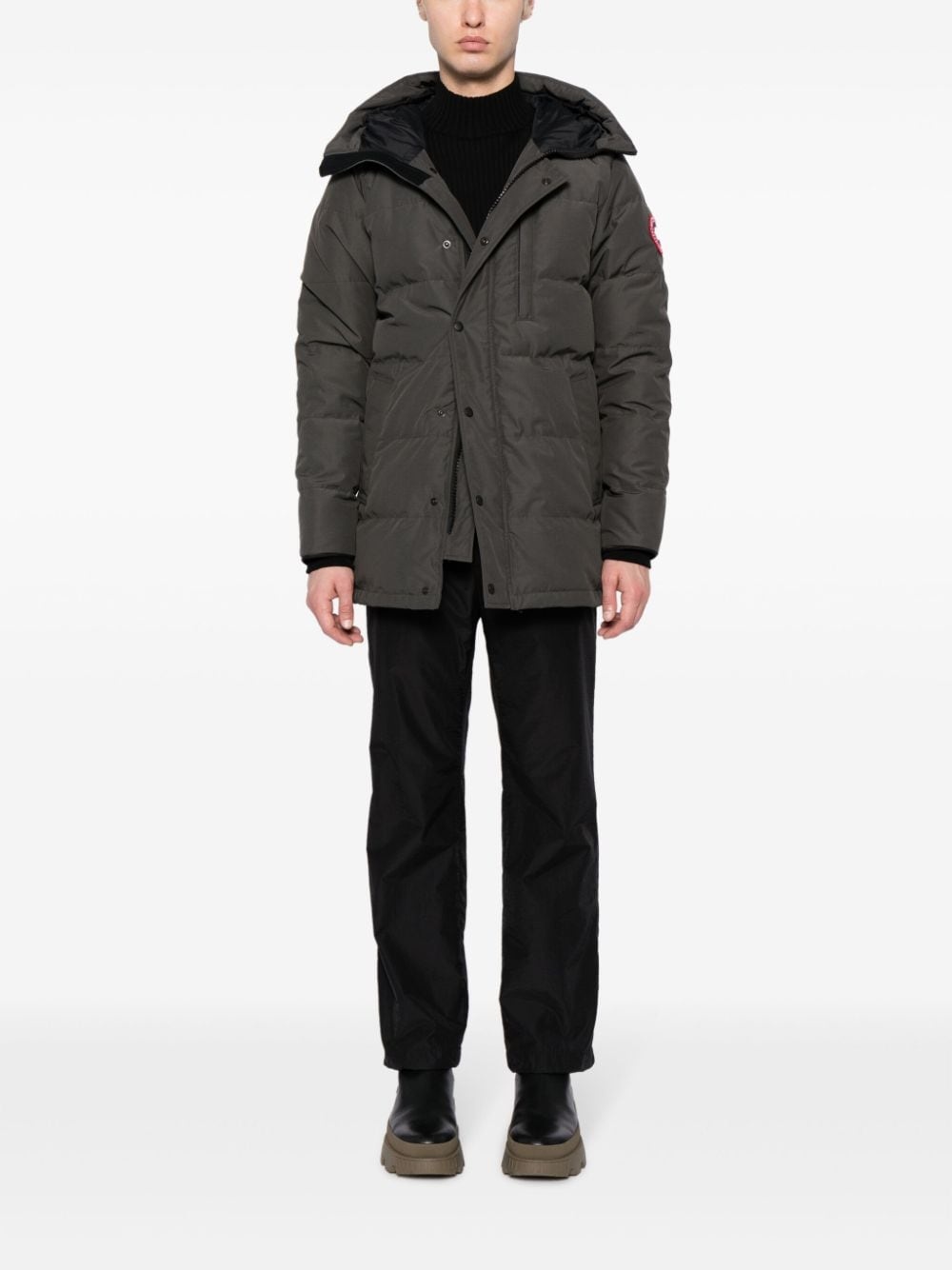 logo-patch padded jacket - 4