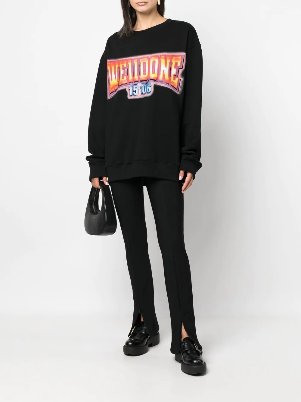 logo-print cotton sweatshirt - 3