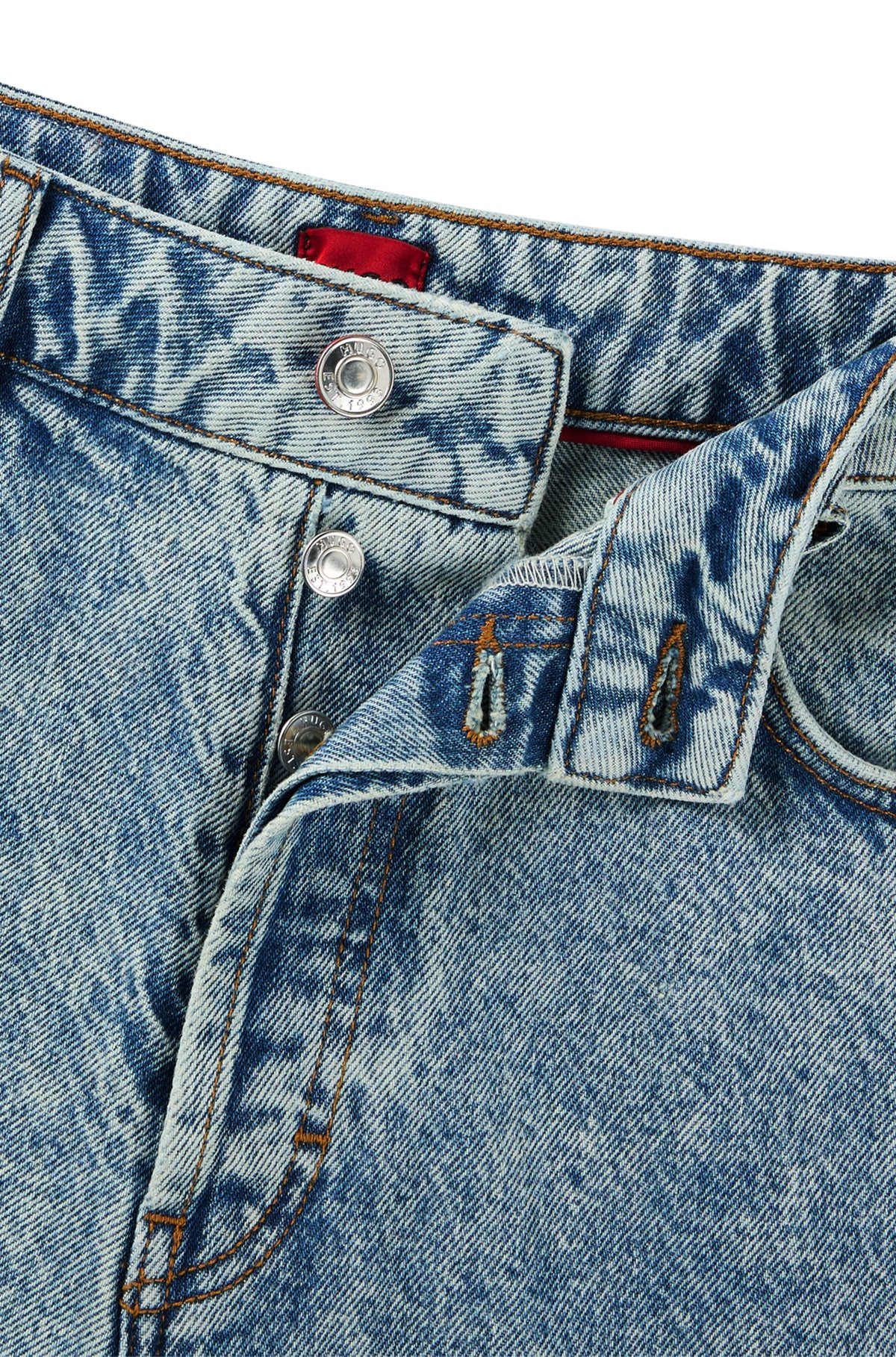 BLUE STRAIGHT-FIT JEANS WITH WIDE LEG - 6