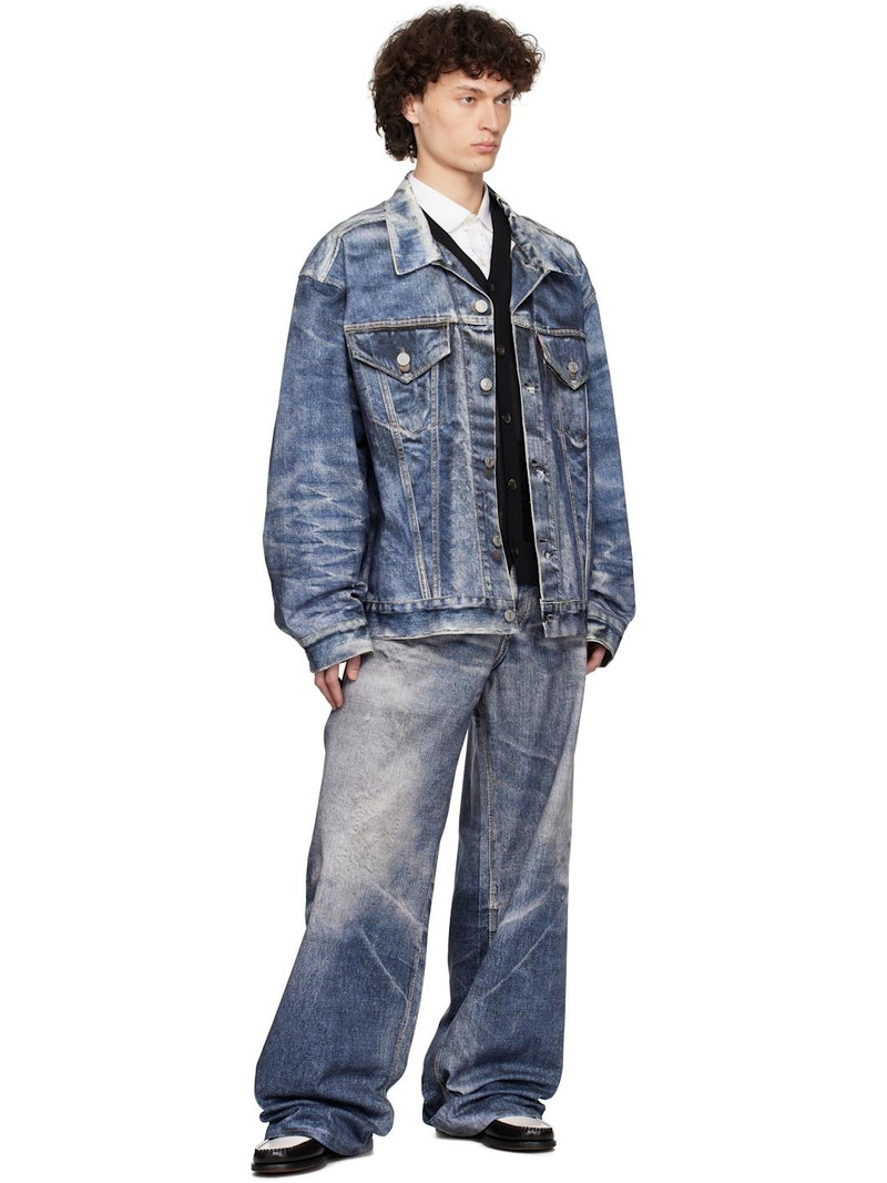Junya Watanabe MAN Navy Levi's Edition Cotton Twill Inkjet Print Jacket outlook