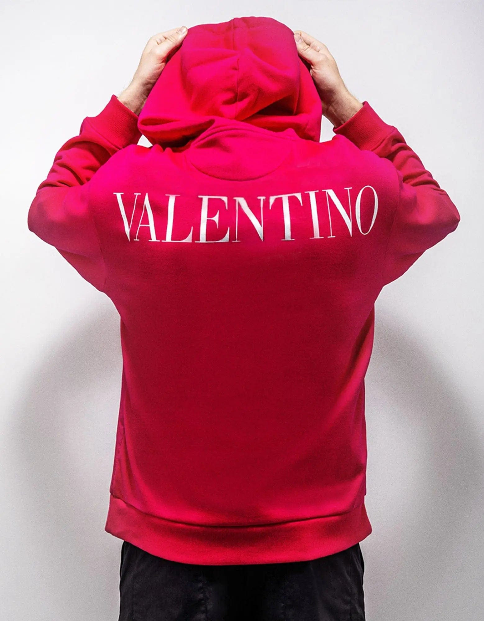 Valentino Pink Washed Taffeta Panel Hoodie - 4