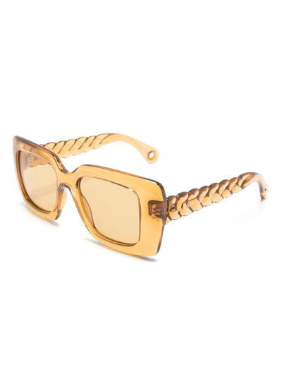 Lanvin braided-arms rectangle-frame sunglasses outlook