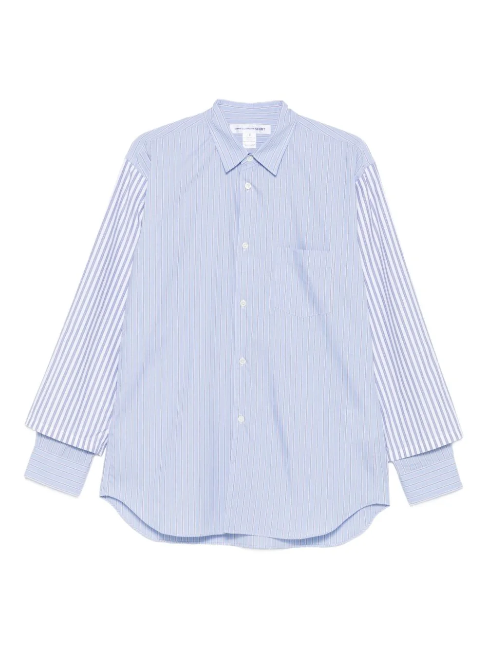 striped layered-sleeve shirt - 1