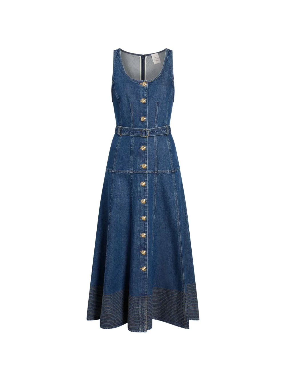 Kehlani button belted jean midi dress - 1