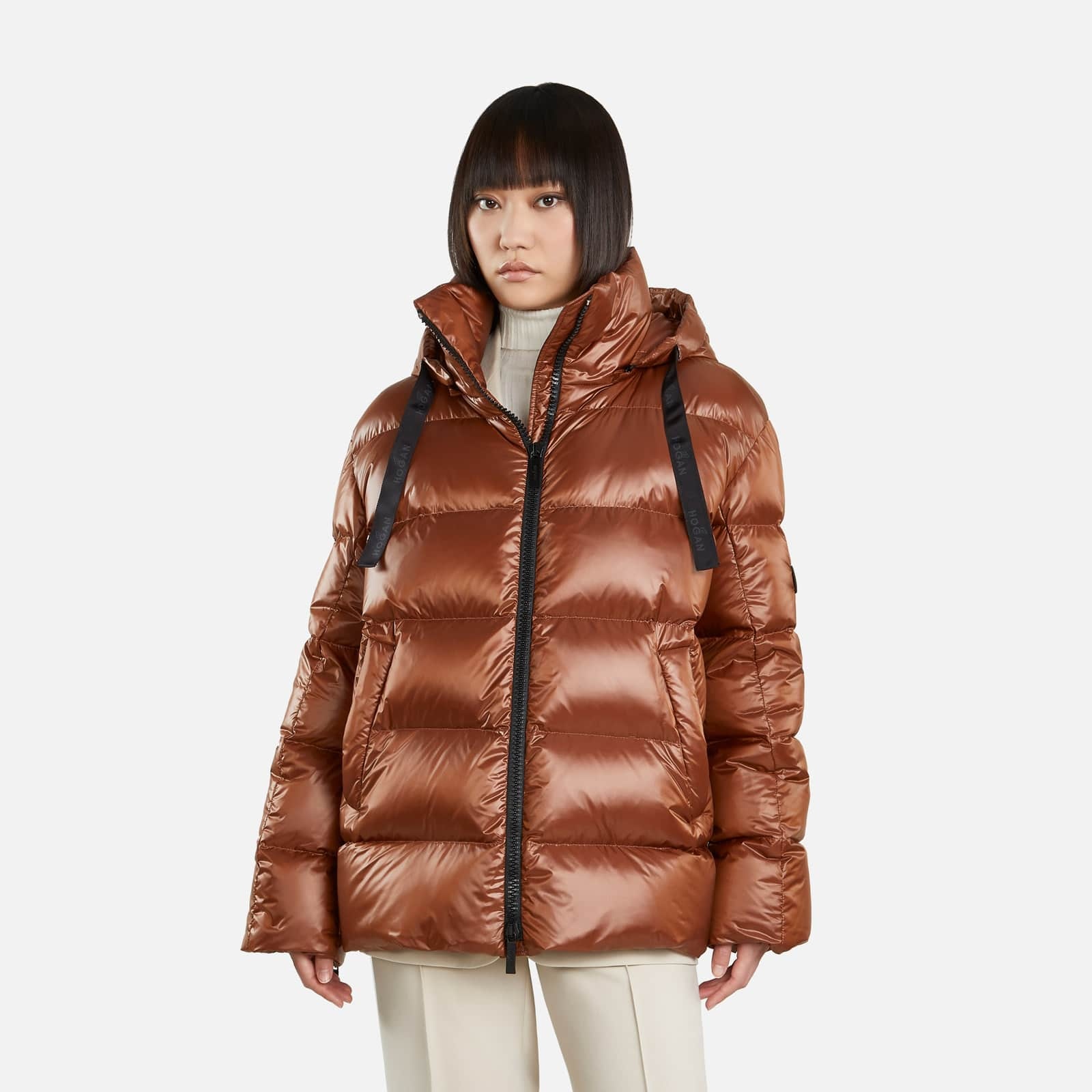 Hooded Down Jacket Orange - 4