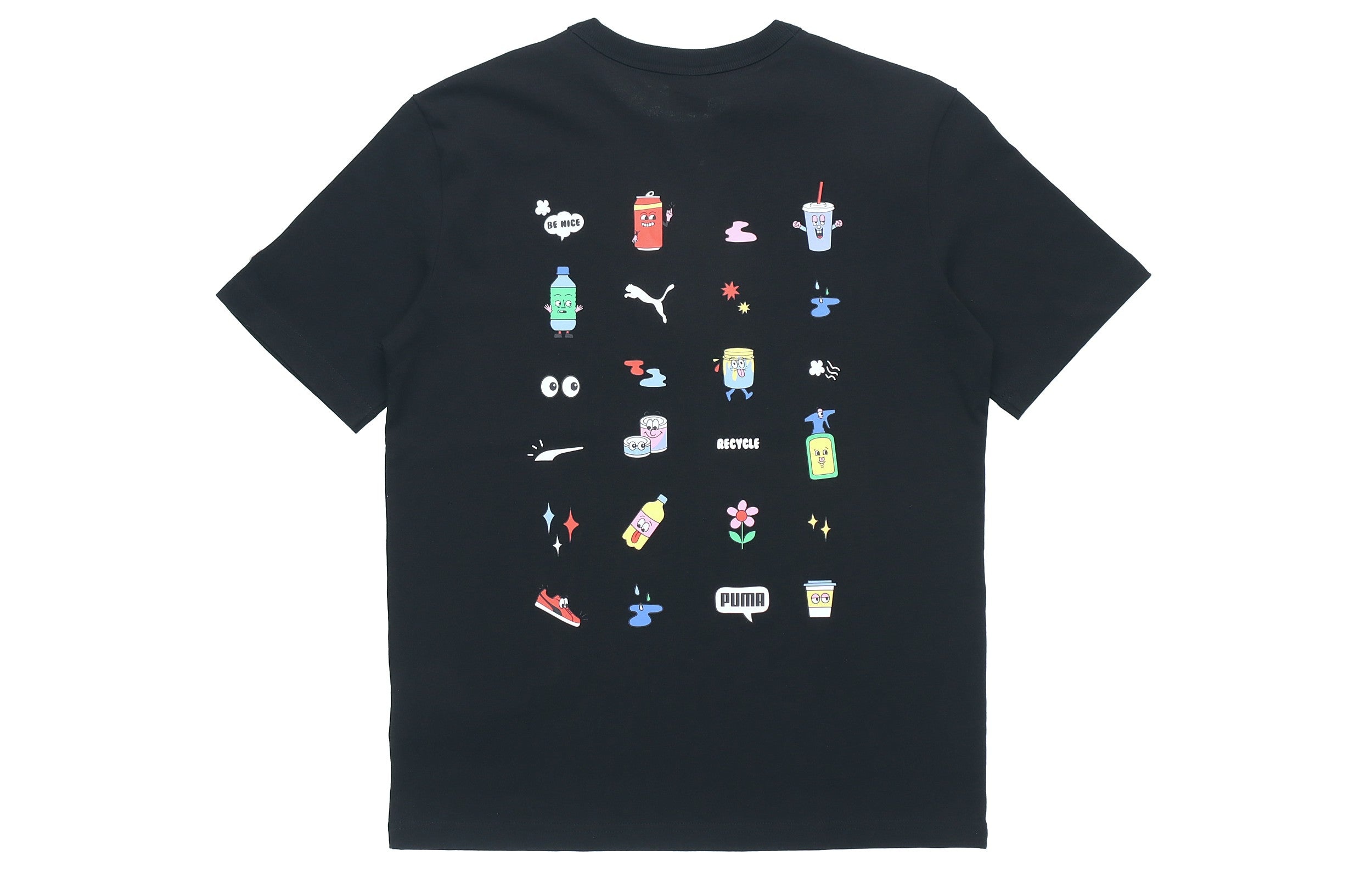 PUMA Sports Alphabet Printing Round Neck Short Sleeve Black 531335-51 - 2