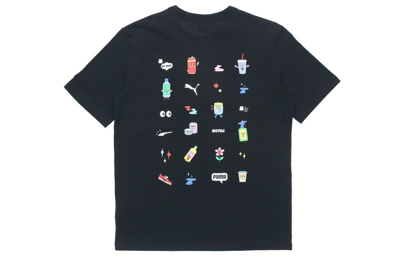 PUMA PUMA Sports Alphabet Printing Round Neck Short Sleeve Black 531335-51 outlook