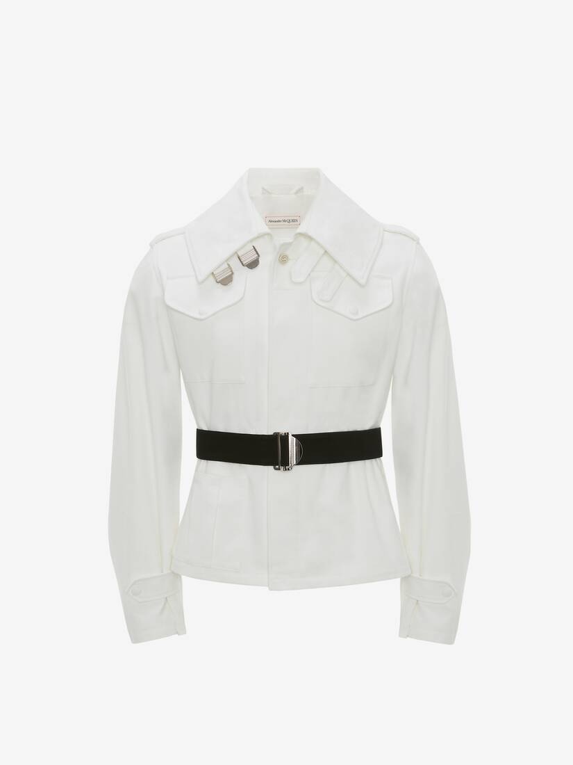 Blake Illustration Military Blouson in White - 1