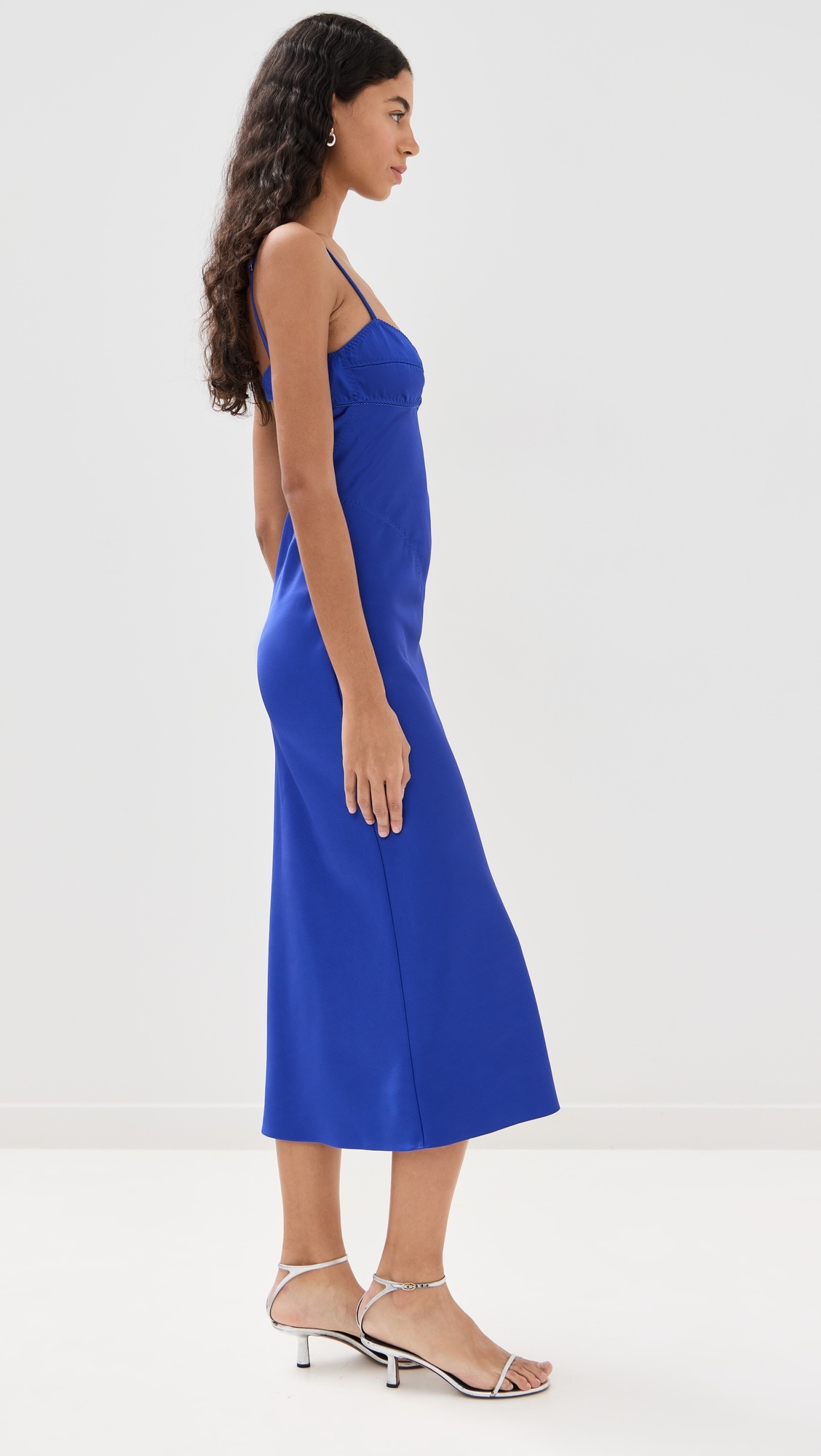 Electric Blue Waterlily Midi Dress - 3