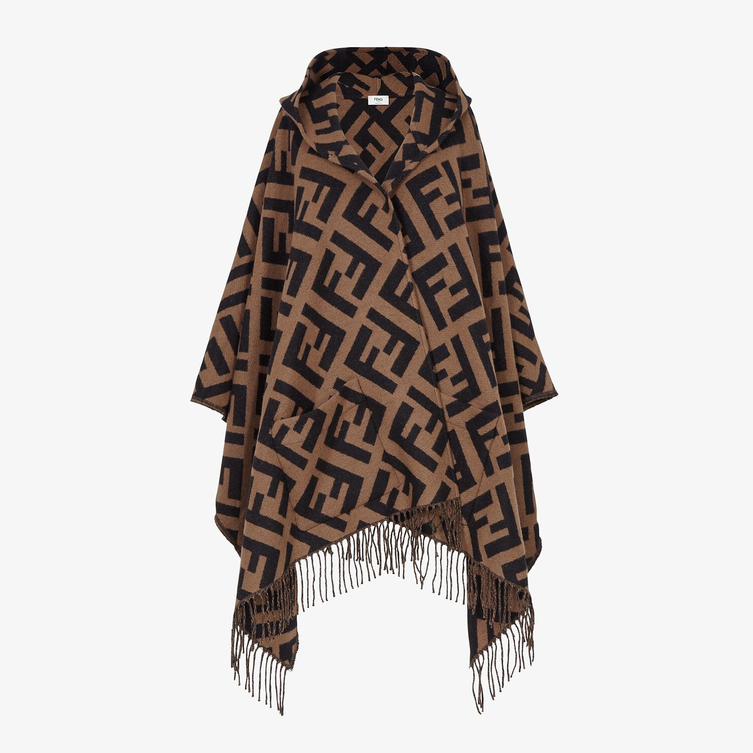 Brown cashmere poncho - 1