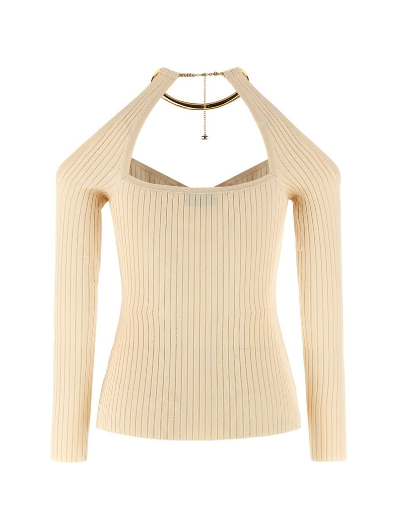 ELISABETTA FRANCHI necklace cut-out sweater outlook
