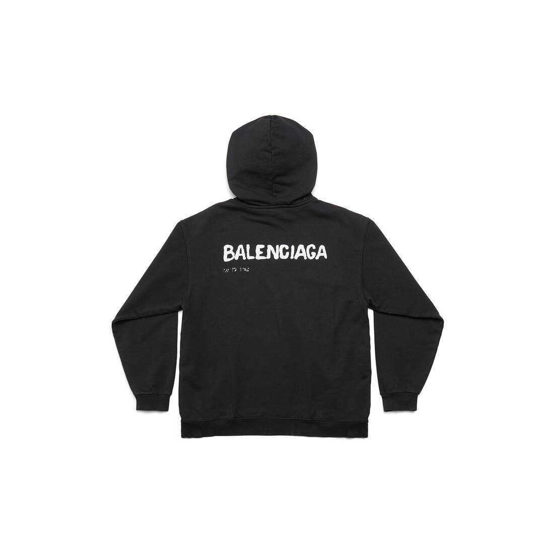 Men's Hand Drawn Balenciaga Hoodie Medium Fit in Black - 2