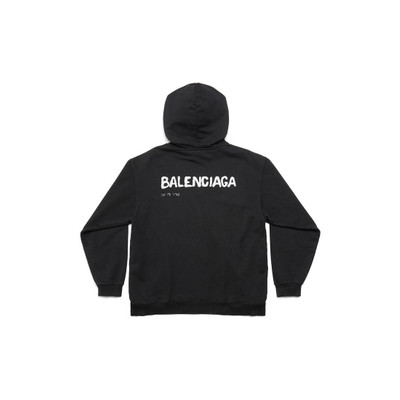 BALENCIAGA Men's Hand Drawn Balenciaga Hoodie Medium Fit in Black outlook