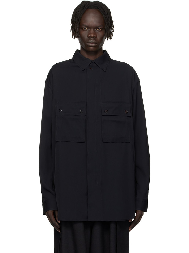 Black Rayon Twill Shirt 1